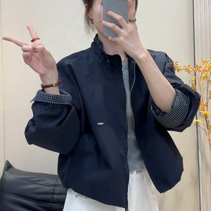 
Korean coat women's autumn 2026 new stand-up collar jacket casual jacket small man baseball uniform short windbreaker