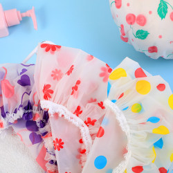 Thickened Shower Cap, Waterproof Shower Cap, Double-Layer Head Cover, Kitchen Anti-Oil Smoke Hat, Women's Style Bathing Hair Cover