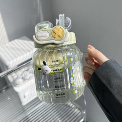 Water Cup for Girls, Glass Cup with High Aesthetic Appeal, New Model 2025, Large Capacity with Handle, Suitable for Office Use in Summer, Tea Brewing, Straw Cup