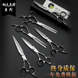 Professional Hairdressing Scissors Set for Hairstylists, Including Blunt and Thinning Scissors, Genuine Product