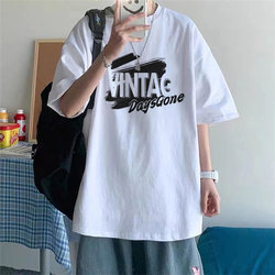 Pure Cotton Short-Sleeve T-Shirt for Men, Summer ins American High Street Trendy Couple's Versatile Half-Sleeve Casual Top