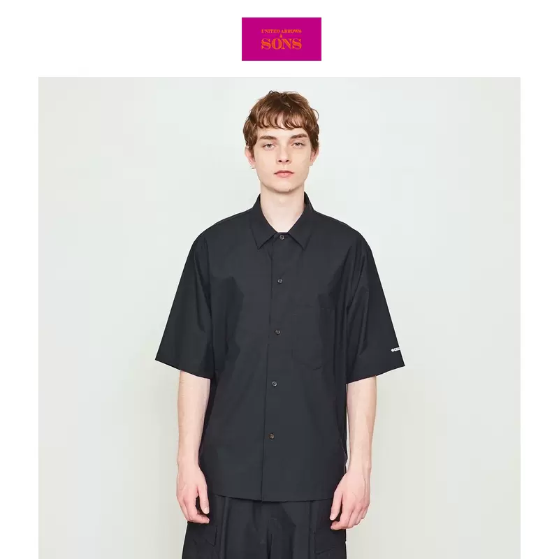 UNITED ARROWS & SONS 2023夏季新款男士黑色潮流单排扣衬衫-Taobao