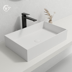 Cw7 Countertop Washbasin Artificial Stone Basin Square Creative Countertop Basin Home Art Washbasin Single Basin