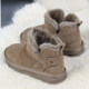 Fur integrated snow boots for women 2025 winter new style plus velvet thickened wool short boots flat non-slip warm cotton shoes