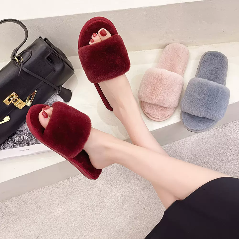 Lv Fur Slides Taobao