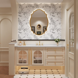 French Bathroom Cabinet Combination Ceramic Integrated Basin Slate Washbasin Bathroom Washbasin Cream Style Washbasin Cabinet