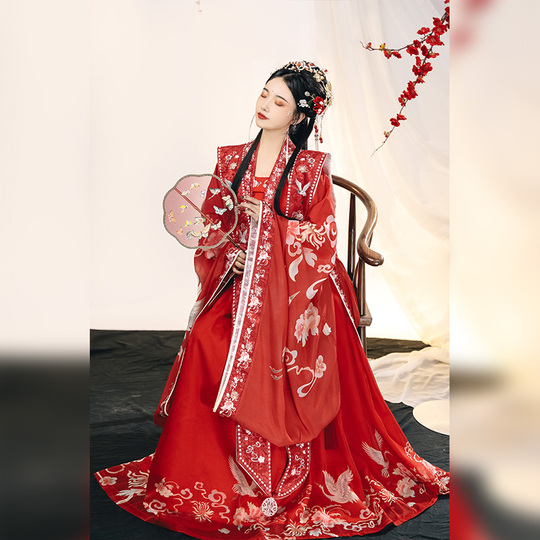 Robe Hanfu Traditionnelle Brodée Pour Femme - Style Ethnique Chinois, En Mousseline De Soie/polycoton - Tailles S à XXL, Printemps/été - 3