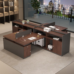 Staff Desk Office Staff Desk Cross-Shaped Double 4 Four 6 People Workstation Booth Financial Screen Table and Chair Combination