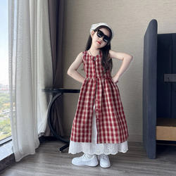Girls' Dress Summer 2026 New Stylish Children's High-End Dopamine Layered Unique Beautiful Half-Length Skirt