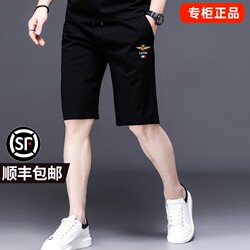 Italian Brand Men's Shorts, Summer High-End Designer Loose Straight-Leg Ice Silk Casual Sports Shorts