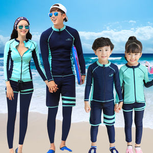 
Parent-child wetsuit suit Korean couple swimsuit zippered long-sleeved sunscreen quick-drying snorkeling diver for men and women
