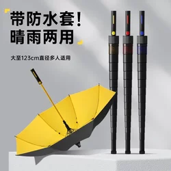 Waterproof Long-Handled Umbrella, Enlarged, Thickened, Reinforced, Automatic Large Umbrella for Women, Double, Wind-Resistant, Car-Mounted, for Men, Heavy Rain, Three-Person Umbrella