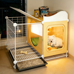 Dog Cage for Small Dogs, Indoor Home Use with Separate Toilet, One Bedroom, One Living Room, One Bathroom, Luxury Small Villa Dog House