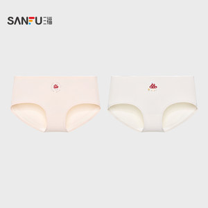 
Sanfu women's low waist without hip clipping underwear, traceless print comfortable, breathable and soft half boxer pants 506855