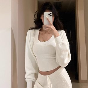 
[Director] Australian velvet soft and waxy knitted woolen comfortable and skin-friendly vest jacket straight-leg pants women's suit