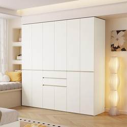 Maternal and Infant-Grade Solid Wood 2025 New Model Wardrobe, Cream-Style Home Bedroom Segmented Wardrobe, Top-To-Bottom Clothing Storage Cabinet