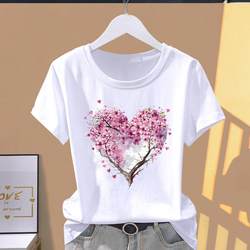 Casual, Cute, Korean Style, Thin, Outerwear, Summer New Style, Printed ins Trendy Women's Round Neck Fashion Short-Sleeved T-Shirt