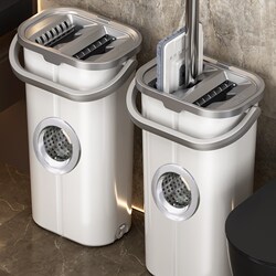 Mop for Home Use, One-Step Cleaning, 2025 New Model, Flat Absorbent Mop, Hands-Free Washing, Lazy Mop with Integrated Bucket and Cloth
