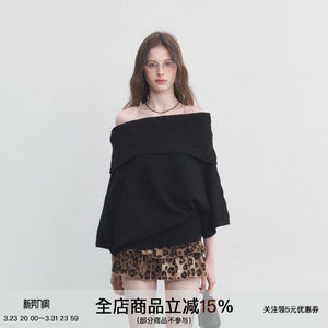 
SPEAR YOUTH 'Berlin Fog' wool mottled one-shoulder irregular knitted sweater three-quarter sleeves sweater