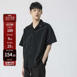 New Factor Black Line Short-sleeved Shirt Men's Summer Design Niche Handsome Casual Trendy Fashion Tops For Women