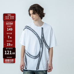 New Factor Official 2022 New Round Neck Anti-bone Line Split Colored Loose T-shirt Trendy Street Short Sleeve Men