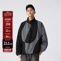 New Factors Deconstruct Color-blocked High-collar Cardigan Jackets For Men, Trendy Brands, Contrasting Colors, High-street Spring Coats For Men, Thin