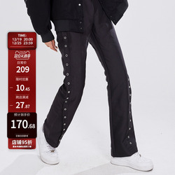 New Factor Metal Circle Black Design Vertical Straight Casual Pants High Street Men Handsome Trendy Brand Long Pants Women