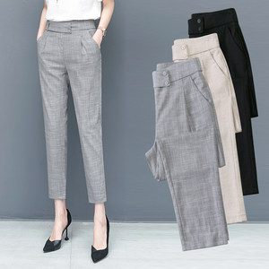 Harun pants 2022 summer new straight pants loose, thin nine -point pants casual small feet pants thin women's style
