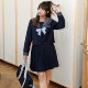 Ache's big size jk original Nanshan No. 1 Middle School Short Long Sleeve Sailor Suit Short Skirt Academy Style Navy Collar Set Autumn

