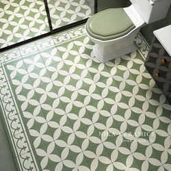 French Small Fresh Green Matching Tiles Kitchen Tiles Bathroom Toilet Wall Tiles Bathroom Balcony Non-Slip Floor Tiles