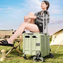 Foldable Lightweight Portable Shopping Cart for Grocery Shopping, Picking up Packages, Camping, and Setting up a Stall