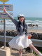 72VSICE Academy style design knitted cardigan for women's spring high-waisted short skirt A-line skirt two versatile
