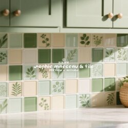 High Temperature Inkjet Glass Mosaic Retro Special-Shaped Mosaic Tile Bar Background Restaurant Milk Tea Decorative Wall