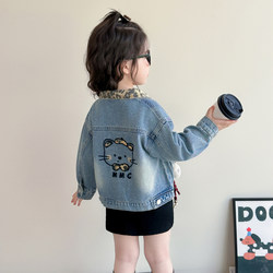 Girls' Jacket Autumn Children's Denim Clothing 2026 New Stylish Fashionable Baby Girl Children's Jacket Cardigan Top Trendy