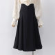 Commuting professional black suit skirt for women spring and summer design niche over knee long skirt high waist A-line large hem skirt