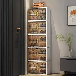 Shoe Box Storage Box Shoe Storage Organizer Multi-Layer Household Entryway Shoe Cabinet Storage Cabinet Integrated Wall-Mounted Plastic Shoe Rack