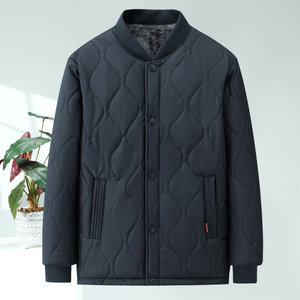 
New middle-aged and elderly men's velvet thickened cotton jacket for dad, loose cotton jacket with arctic velvet inside and small cotton-padded jacket for grandpa