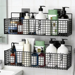 Kitchen Condiment Storage Rack, Bathroom Sink Storage Organizer, Strong Adhesive, No-Drill Wall-Mounted Shelf