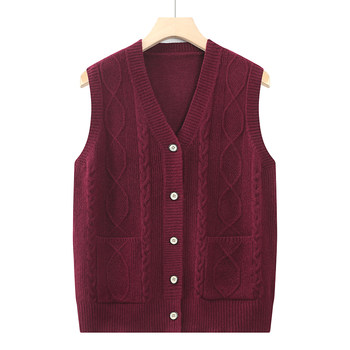 Spring and Autumn Clothing Middle-aged and Elderly Vest Women's Clothing 2025 New Grandma Tops Older Vest Mom Sweater Vest Jacket