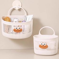 Two-Pack Multifunctional Bathroom Storage Baskets, Punch-Free Bathroom Shelves, Wall-Mounted Drain Baskets, Storage Boxes
