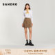 SANDRO Outlets Women's Fashion Retro Button Decoration High Waist A-line Skirt SFPJU00749