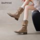 Daphne Pile Boots Women's Mid-calf Autumn and Winter Boots 2025 New Velvet Maillard Short Boots Knight Martin Boots
