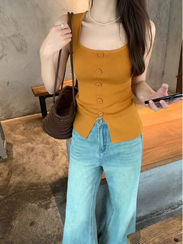 Черный шелковый топ с чашечками, короткая майка топ без рукавов, квадратный вырез, облегающий крой