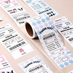 Little Red Book Instagram-Style Airline Ticket-Style Sealing Stickers 50Pcs/Roll Copperplate Paper Adhesive Sanrio Sealing Stickers