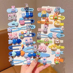 Zootopia Rabbit Police Officer Children's Hair Clip Set for Girls, Cute and Versatile Hair Accessories, Hair-Friendly Headwear for Girls