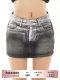 Wild zero gradient black denim skirt for women in summer design low waist slim hot girl hip short skirt