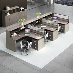 Screen Partition Office Desk and Chair Set, Simple and Modern, Double or Four-Person Cubicle, Office Desk, Staff Workstation, Office Desk