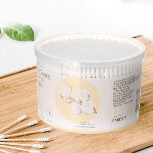 MINISO/MINISO dual-use sanitary swabs, 500 pointed gourd-head wooden sticks, boxed and portable