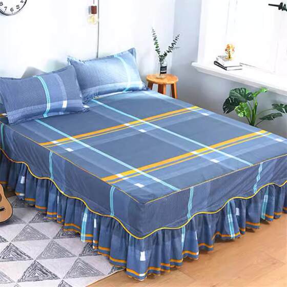 
Anti-slip bed skirt single piece cotton pure cotton bed cover bed apron Simmons bed cover 1.8 meters 1.5 sheets and cover