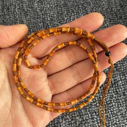 Olive Stone Bamboo Knot Lanyard, High-Quality Bone Pendant Rope for Men and Women, Bamboo Knot Lanyard Sweater Chain, Phone Lanyard